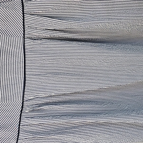 Lands' End Blue & White Seersucker Pinstriped Nautical Lined Dress wSide Pockets - Picture 9 of 15